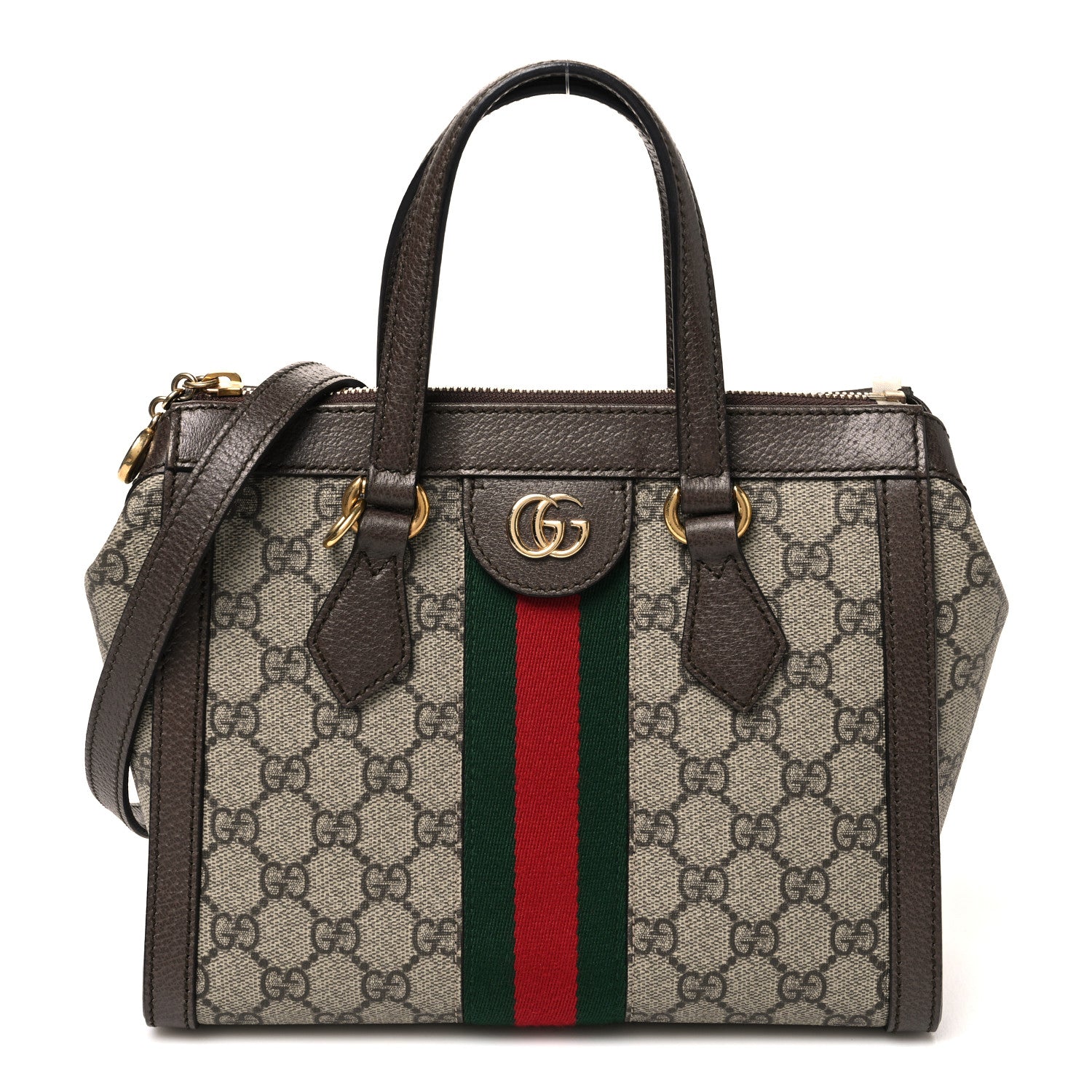 Gucci GG Supreme Monogram Small Ophidia Tote Bag Brown 1 of 10