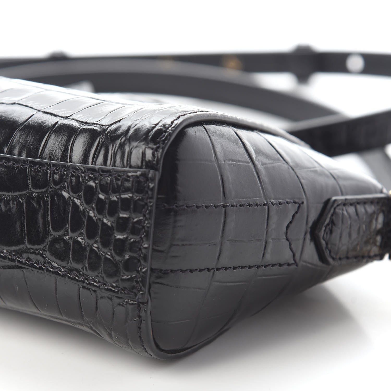 Givenchy Calfskin Crocodile Embossed Nano Antigona Black 7 of 7