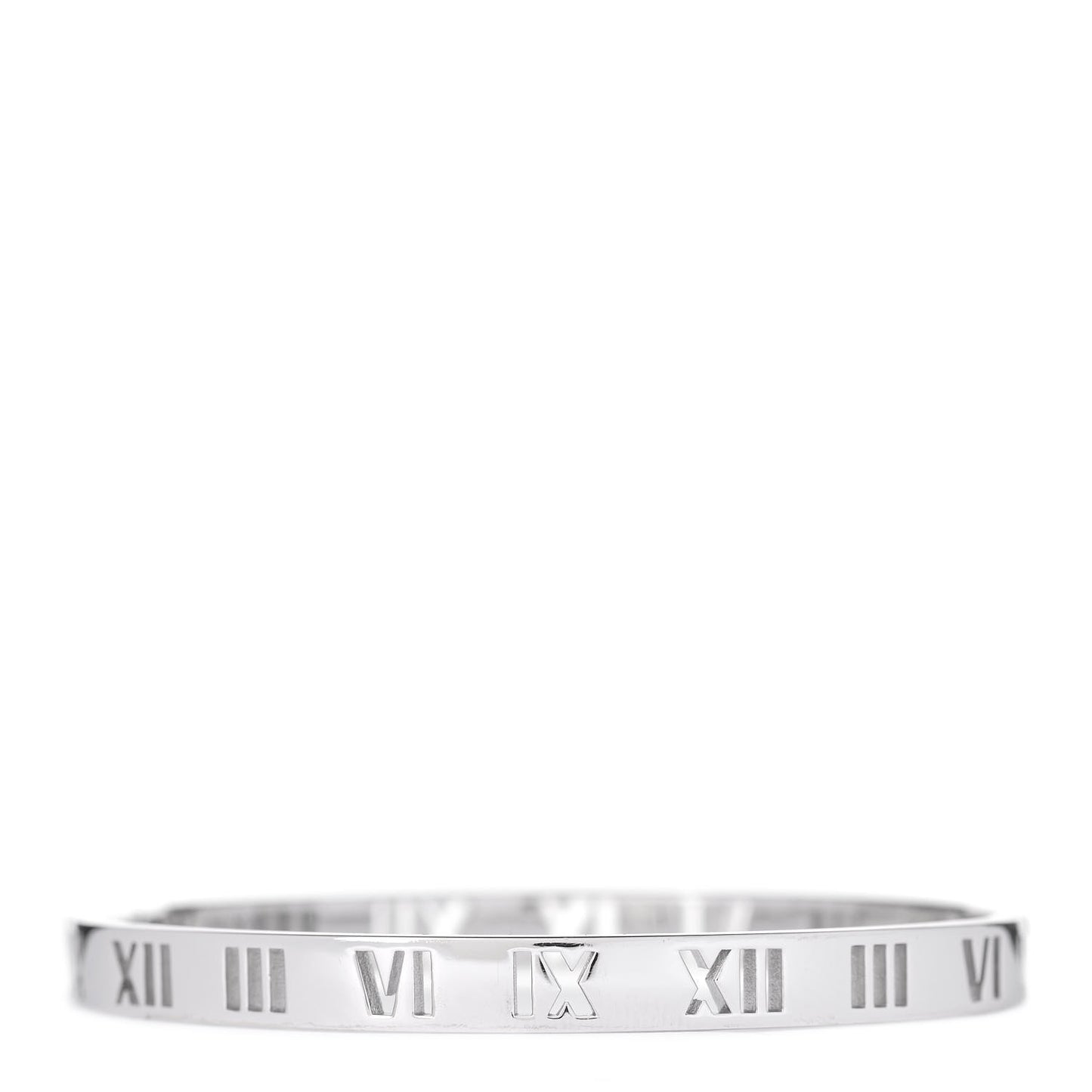 18K White Gold Diamond Atlas Pierced Hinged Bangle Bracelet