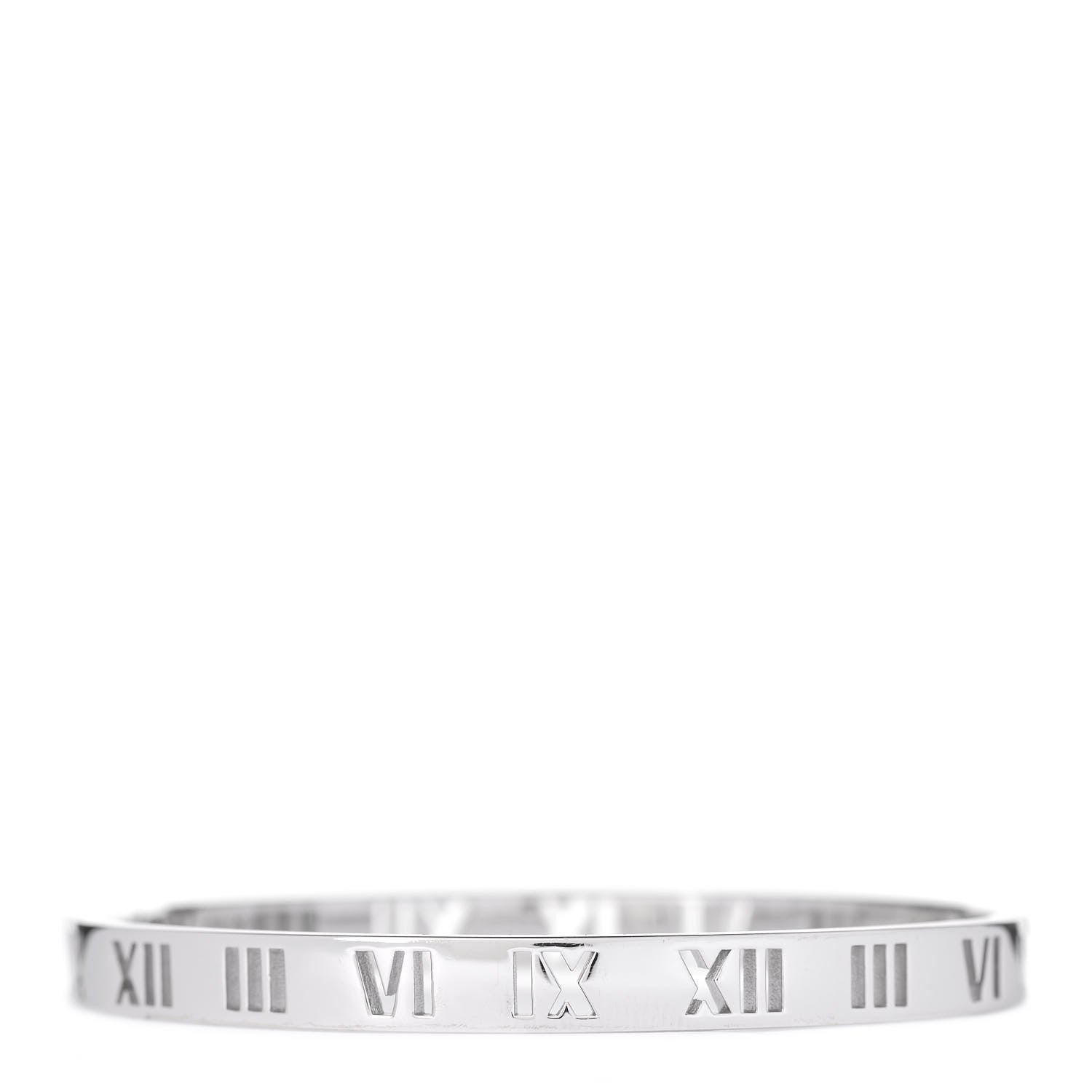 Tiffany 18K White Gold Diamond Atlas Pierced Hinged Bangle Bracelet 3 of 5