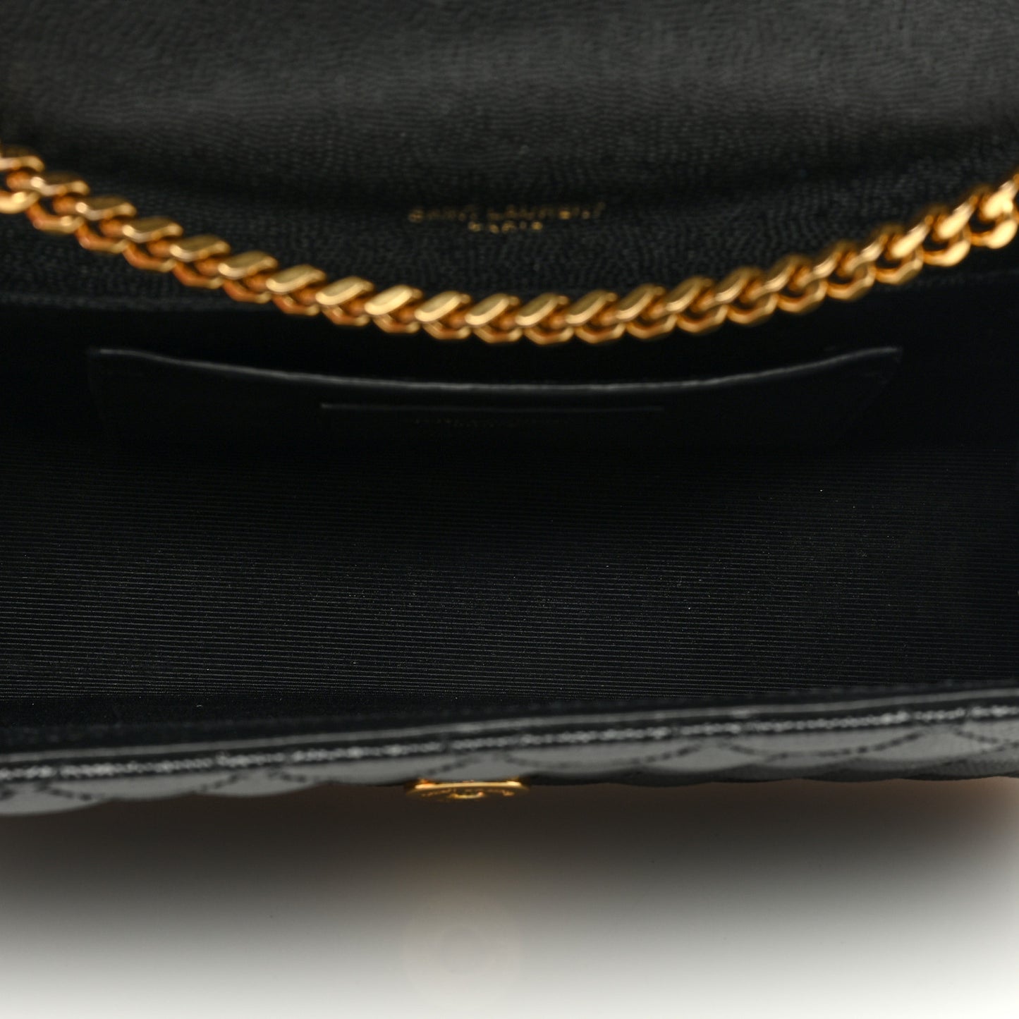 Grain De Poudre Textured Mixed Matelasse Triquilt Small Monogram Satchel Black
