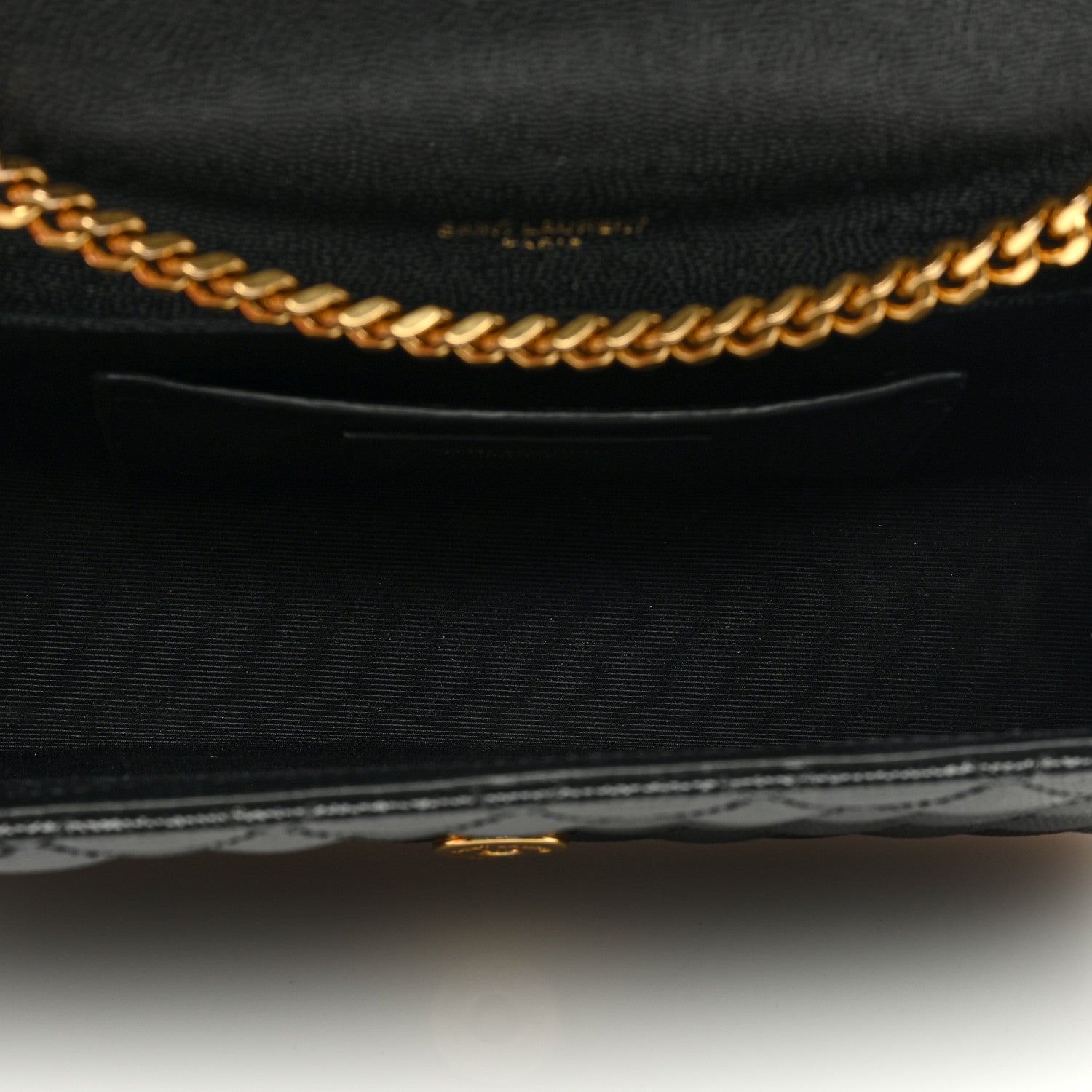Saint Laurent Grain De Poudre Textured Mixed Matelasse Triquilt Small Monogram Satchel Black 5 of 10