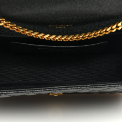Saint Laurent Grain De Poudre Textured Mixed Matelasse Triquilt Small Monogram Satchel Black 5 of 10