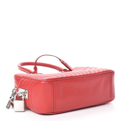 Prada Soft Calfskin Impunture Diagramme Top Handle Crossbody Bag Rosso 4 of 10