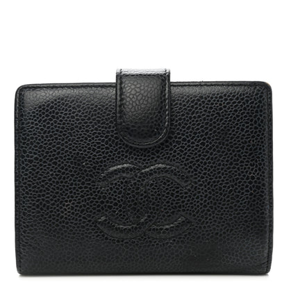 Chanel Caviar Timeless CC Compact French Wallet Black 1 of 12