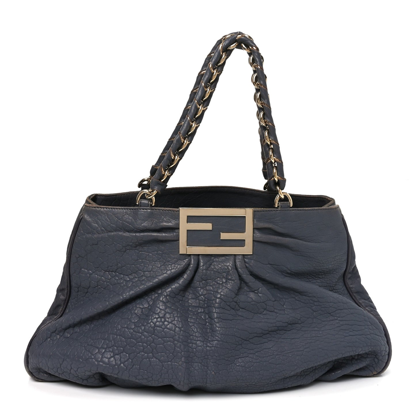 Crinkled Lambskin Mia Tote Blue
