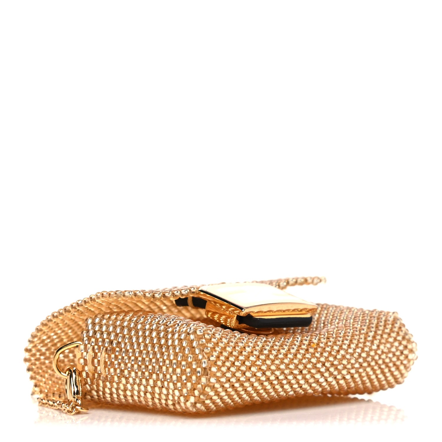 Fendi Glass Vitello King Beaded Mini Pico Baguette Charm Semolino 3 of 6