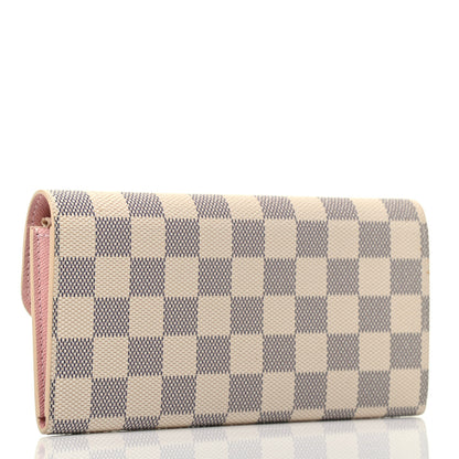 Louis Vuitton Damier Azur Emilie Wallet Rose Ballerine 2 of 3