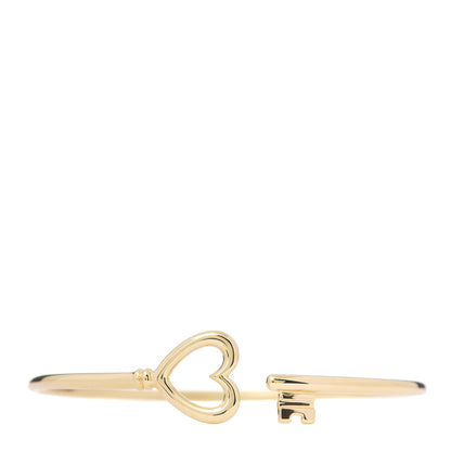 Tiffany 18K Yellow Gold Wire Heart Key Bracelet 1 of 5