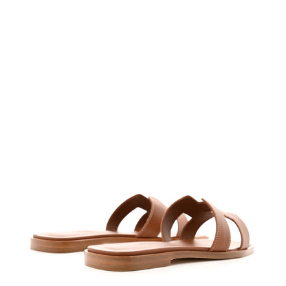 Hermes Box Calfskin Oran Sandals 36 Gold 4 of 10