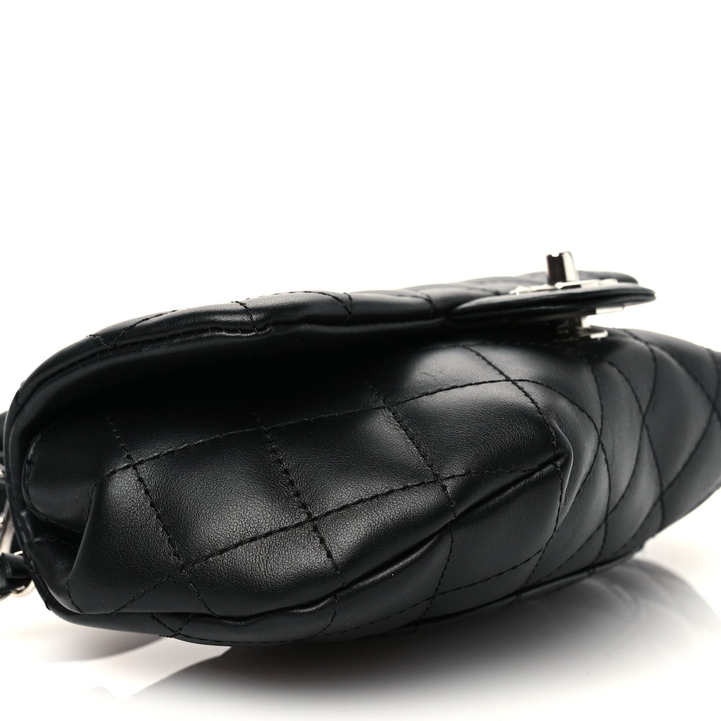 Calfskin Quilted CC Uniform Flap Belt Bag Black