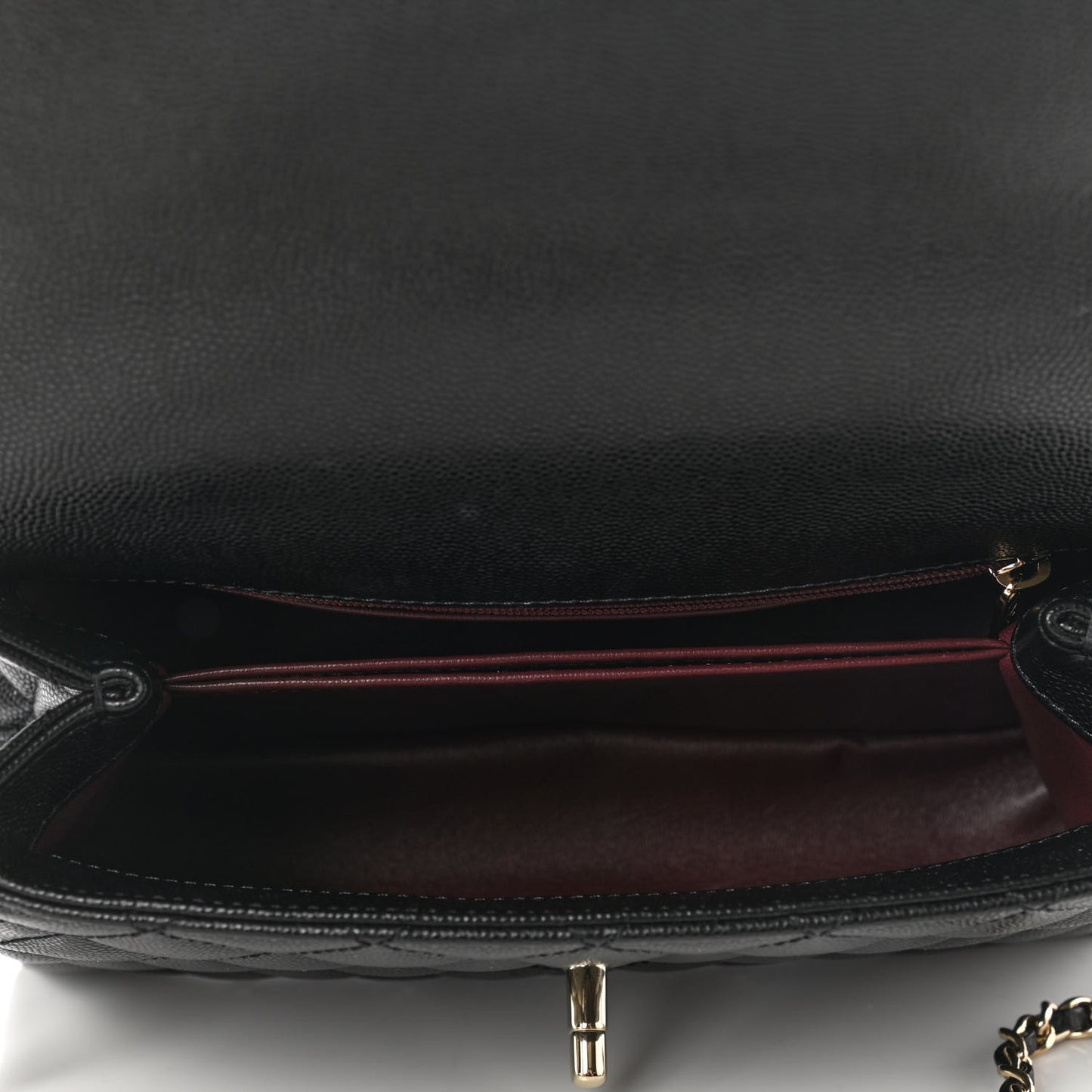 Caviar Quilted Mini Coco Handle Flap Black