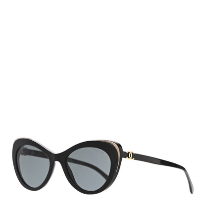 Chanel Acetate Cat Eye CC Sunglasses 5432 Black 1 of 9
