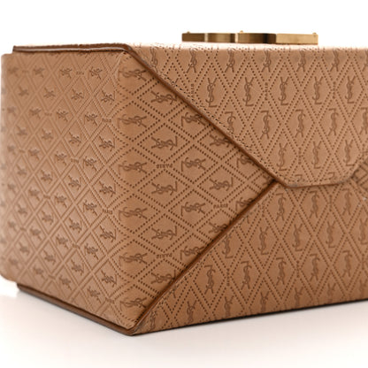 Saint Laurent Calfskin Monogram Take Away Box Dusty Vintage Brown Gold 8 of 15