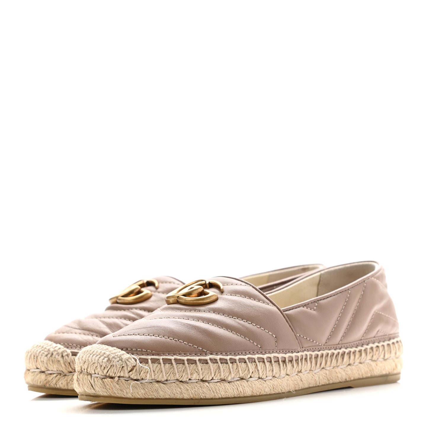 Nappa Matelasse GG Marmont Espadrilles 37.5 Porcelain Rose