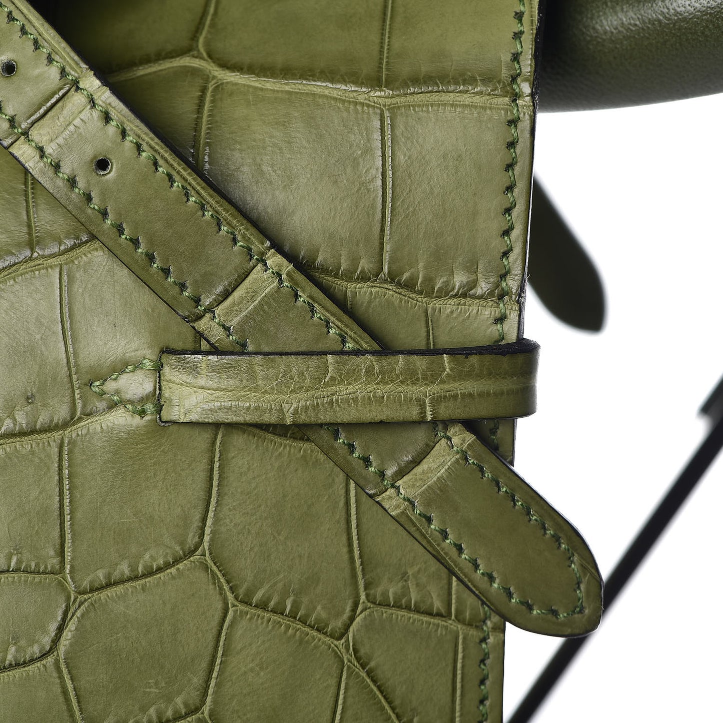 Crocodile Niloticus Ultra Soft Mini Steinkraus Saddle Vert Pelouse