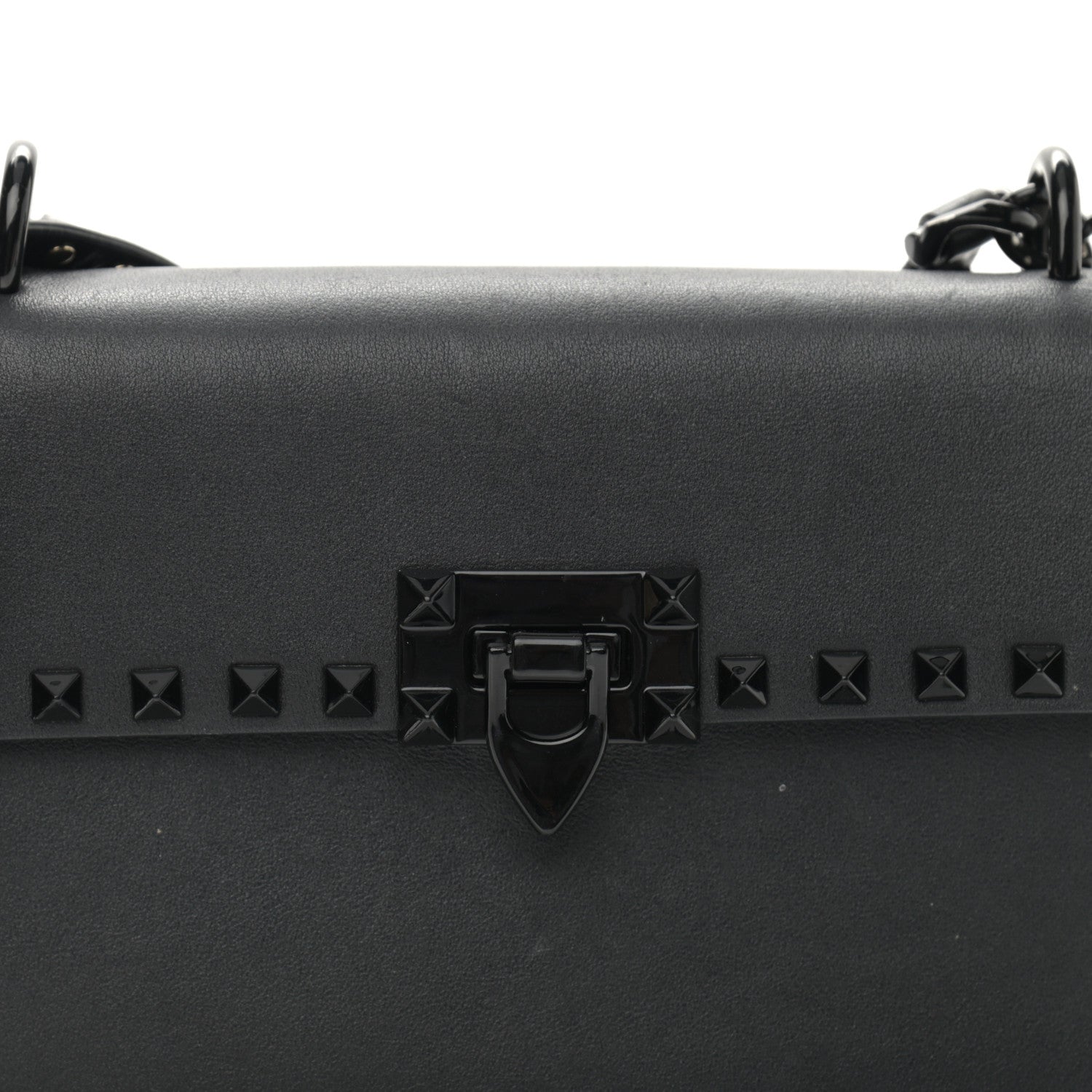 Valentino Garavani Vitello Monochrome Rockstud Flip Lock Bag Black 8 of 15