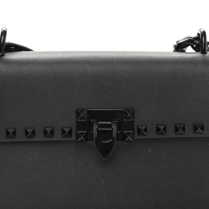 Valentino Garavani Vitello Monochrome Rockstud Flip Lock Bag Black 8 of 15