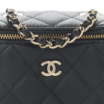 Chanel Caviar Quilted Mini Vanity Case With Chain Black 8 of 11