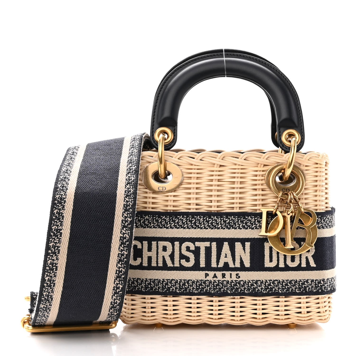 Christian Dior Wicker Oblique Mini Lady Dior Bag Blue 1232680