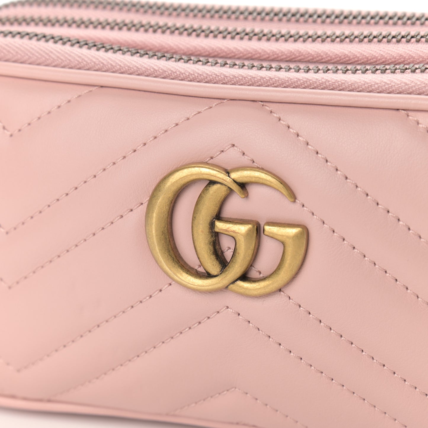 Calfskin Matelasse Mini GG Marmont Chain Crossbody Bag Perfect Pink