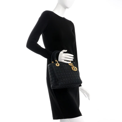 Christian Dior Nylon Cannage Medium Lady Dior Black 2 of 12