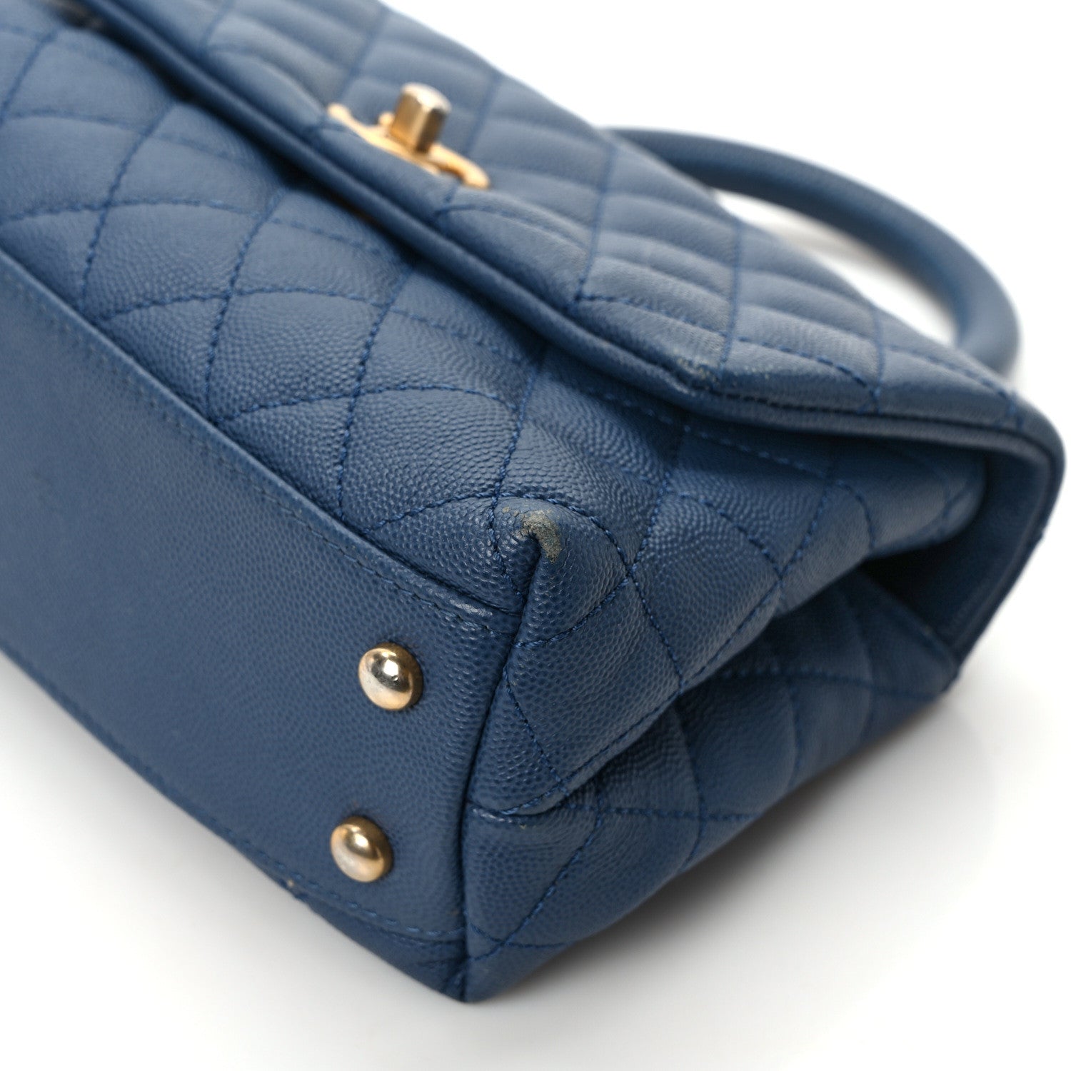 Chanel Caviar Quilted Mini Coco Handle Flap Blue 12 of 14
