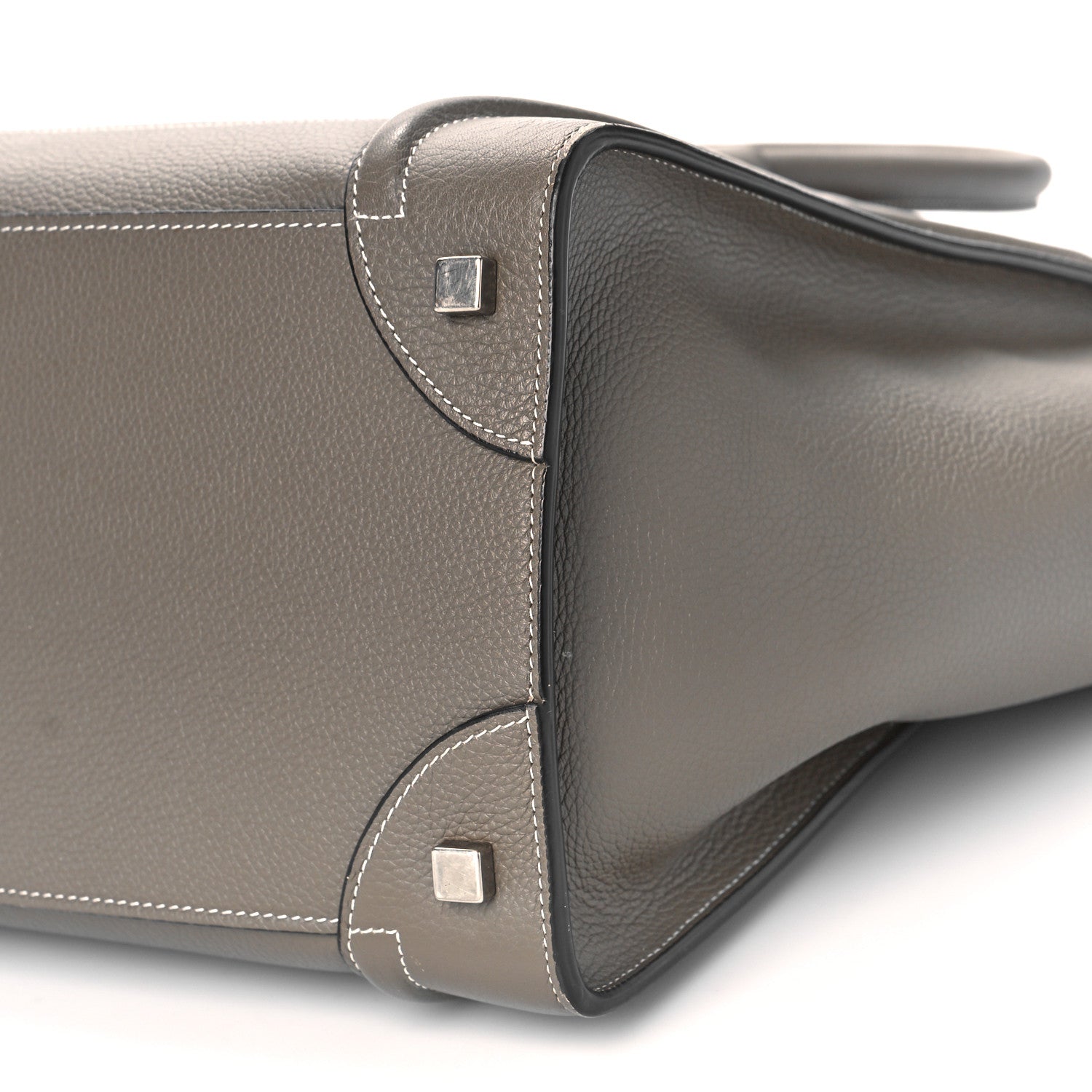 Celine Drummed Calfskin Mini Luggage Souris 8 of 10