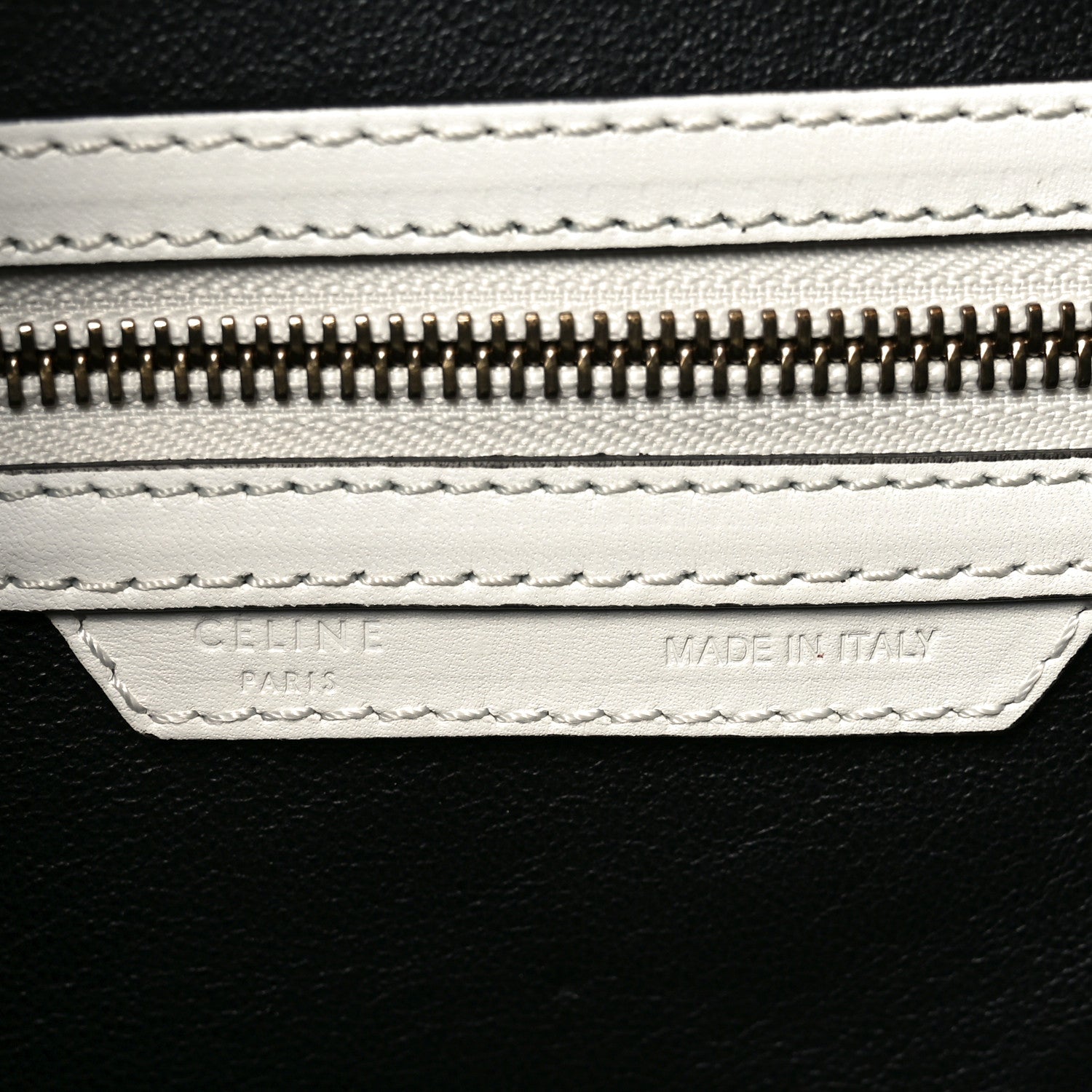 Celine Satin Calfskin Mini Bi-Color Luggage White Black 6 of 10