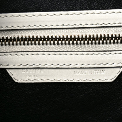 Celine Satin Calfskin Mini Bi-Color Luggage White Black 6 of 10