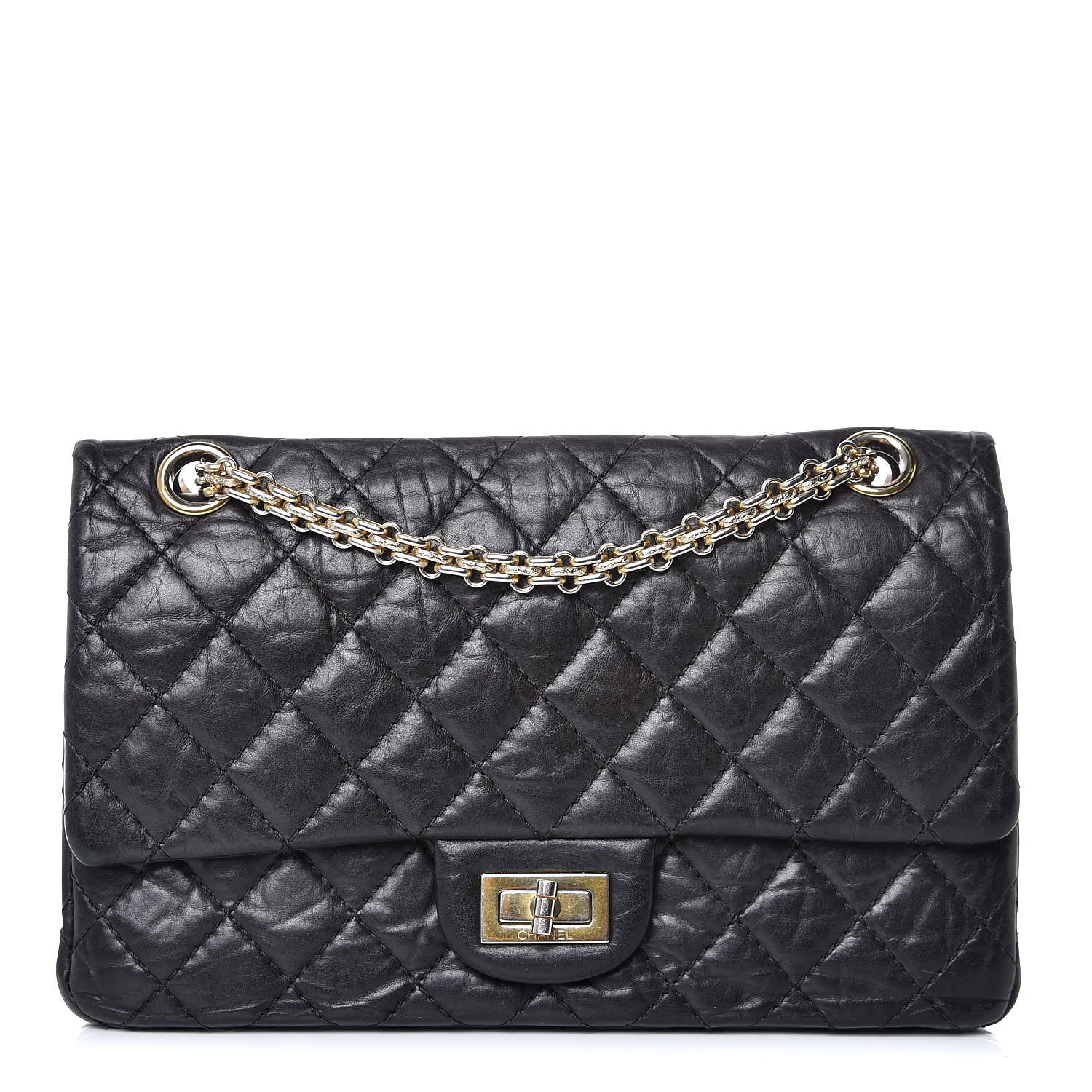 Chanel Aged Calfskin Quilted 2.55 Reissue 225 Flap Black 1 of 12