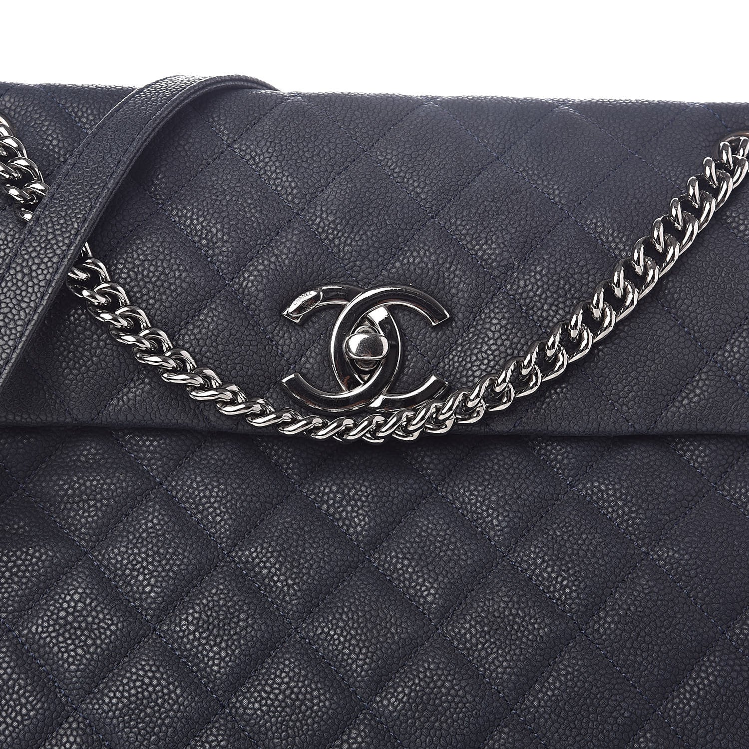 Chanel Iridescent Caviar Medium Lady Pearly Flap Blue 8 of 10