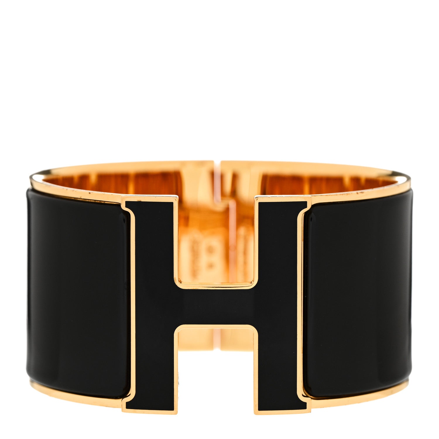 Hermes Enamel Extra Wide Clic Clac H Bracelet Black 1 of 5