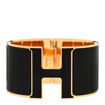 Hermes Enamel Extra Wide Clic Clac H Bracelet Black 1 of 5