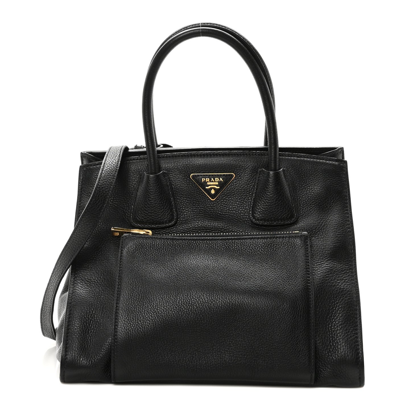 Vitello Daino Shopping Tote Black