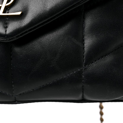 Saint Laurent Lambskin Quilted Toy Loulou Puffer Monogram Chain Satchel Black 11 of 13
