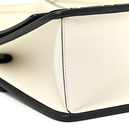 Fendi Vitello Century Velvet F is Fendi FF Embroidered Kan I Shoulder Bag White Black 7 of 15