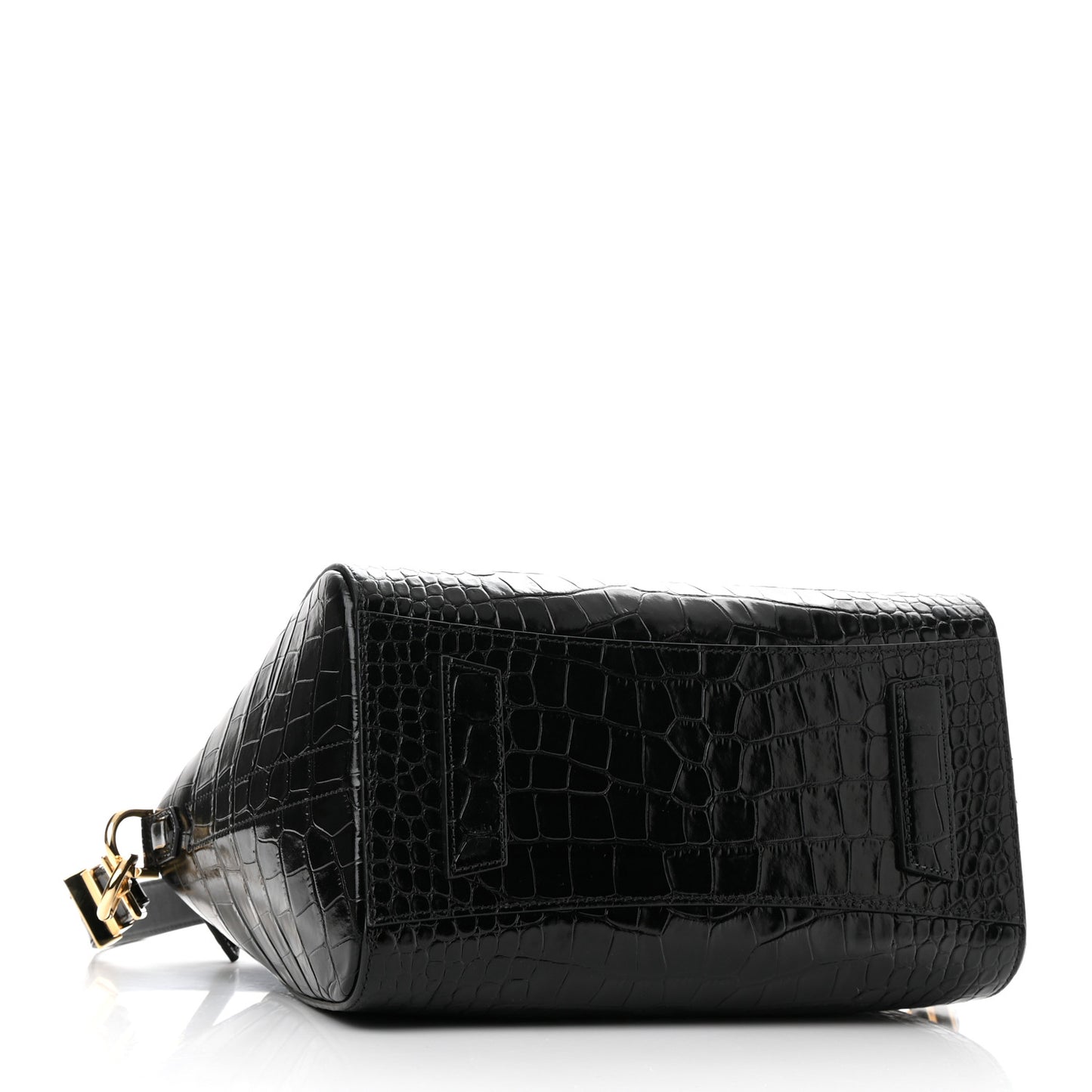 Calfskin Crocodile Embossed Small Antigona Black
