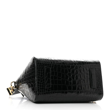 Givenchy Calfskin Crocodile Embossed Small Antigona Black 3 of 10