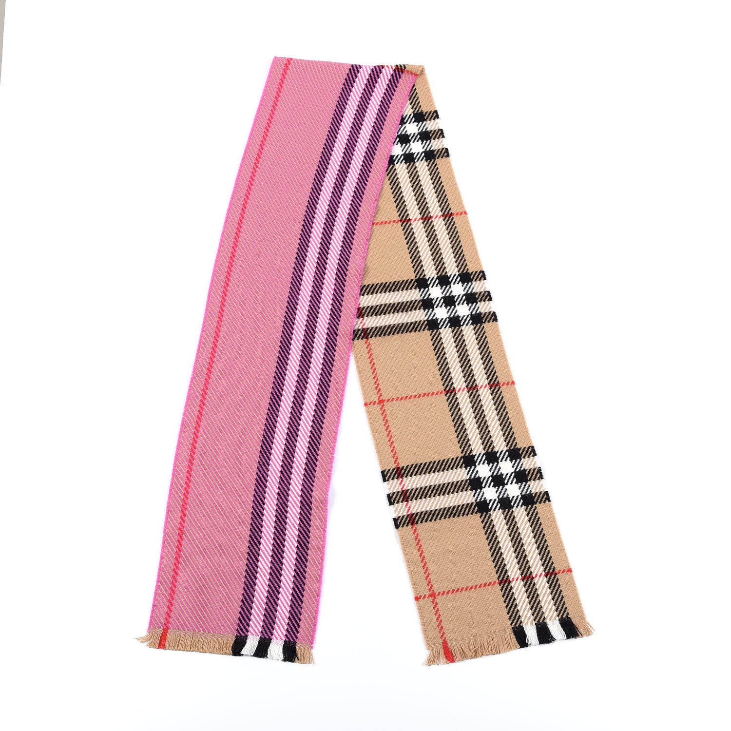 Burberry Wool Giant Check Scarf Camel Pink 2 of 3