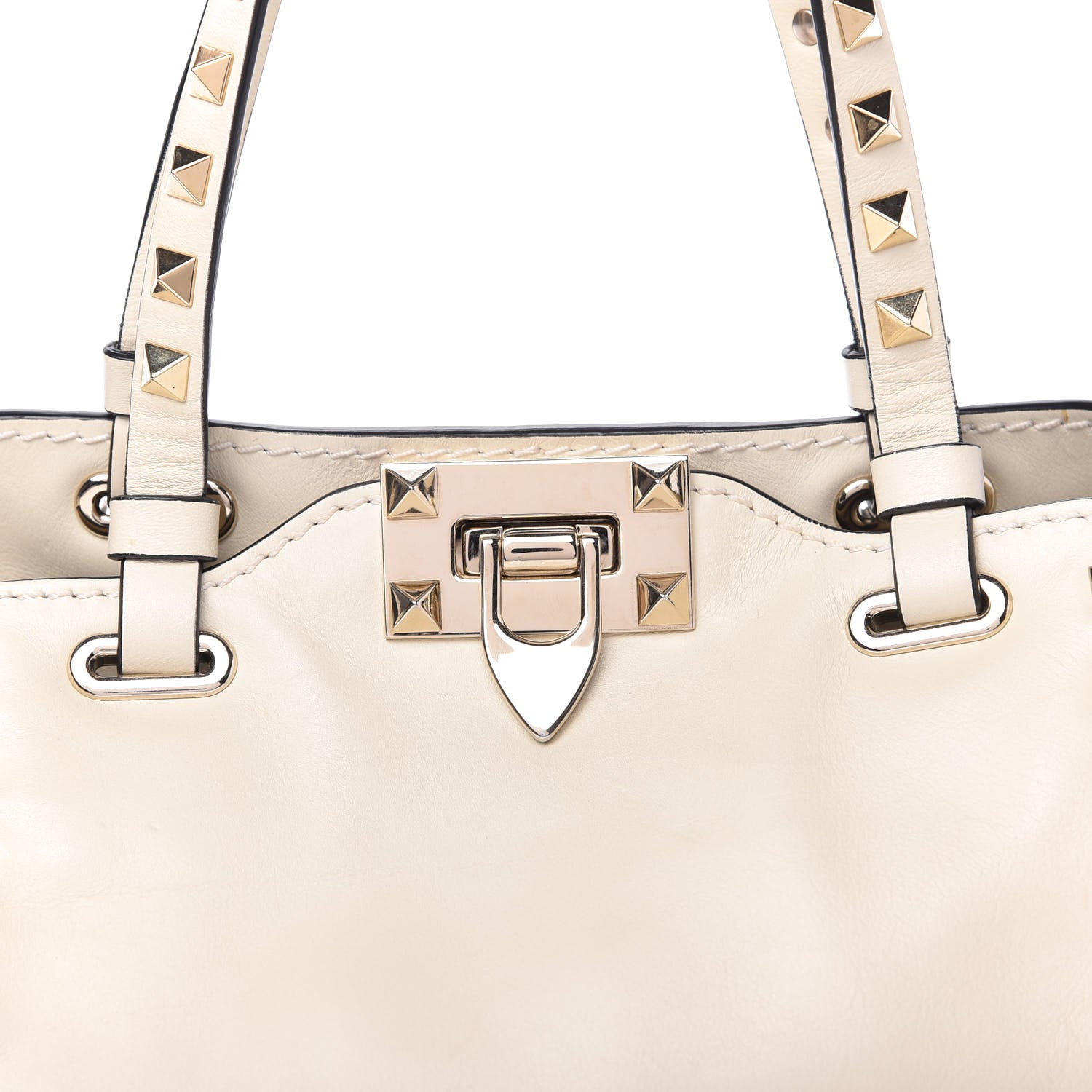 Valentino Garavani Vitello Mini Rockstud Tote Ivory 9 of 9