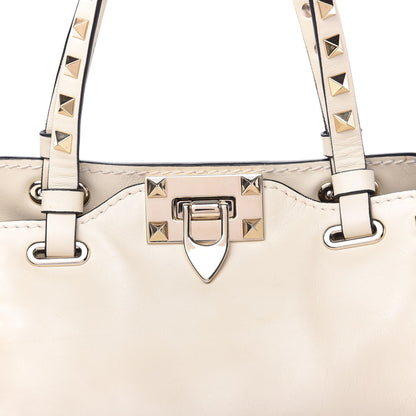 Valentino Garavani Vitello Mini Rockstud Tote Ivory 9 of 9