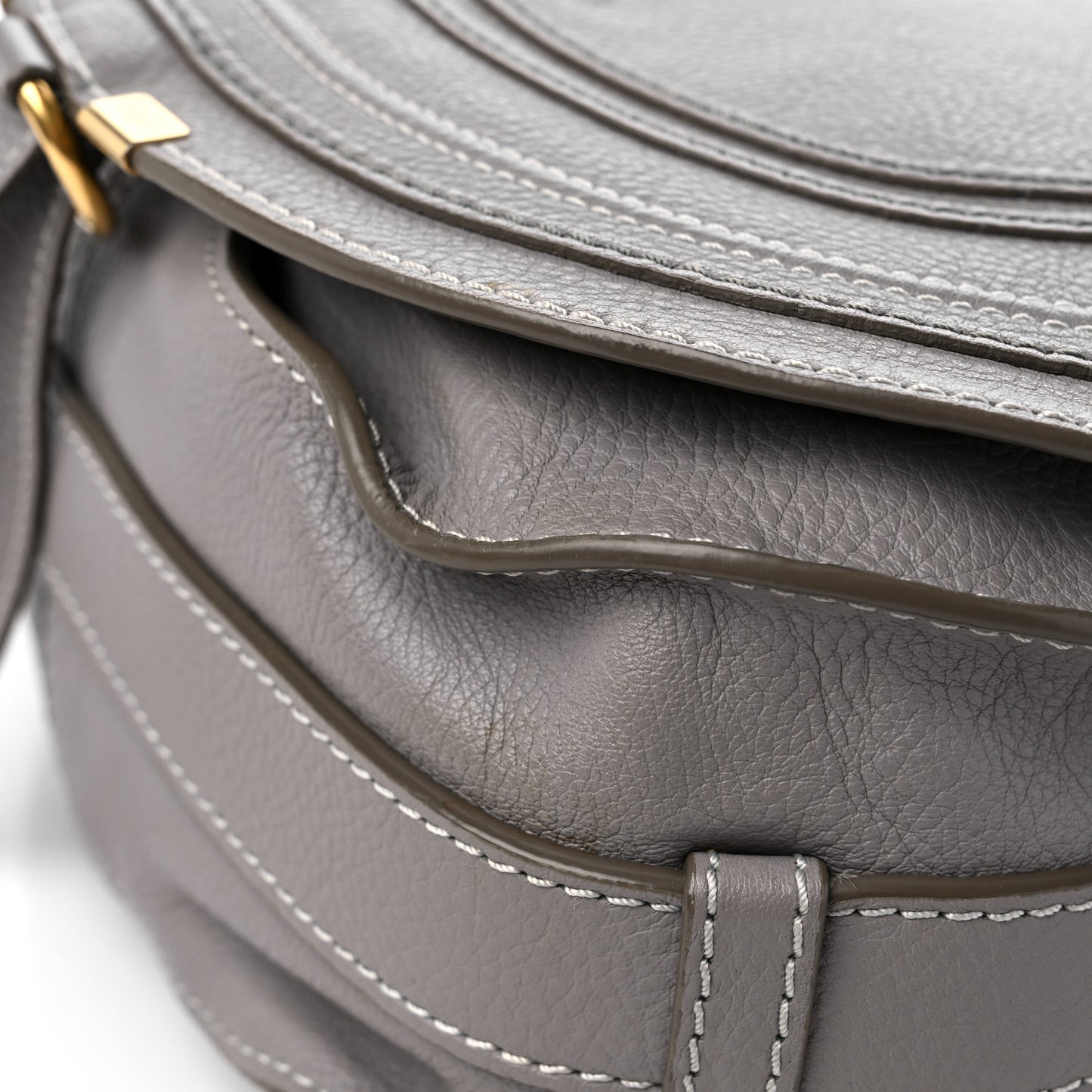 Calfskin Medium Marcie Round Crossbody Bag Cashmere Grey