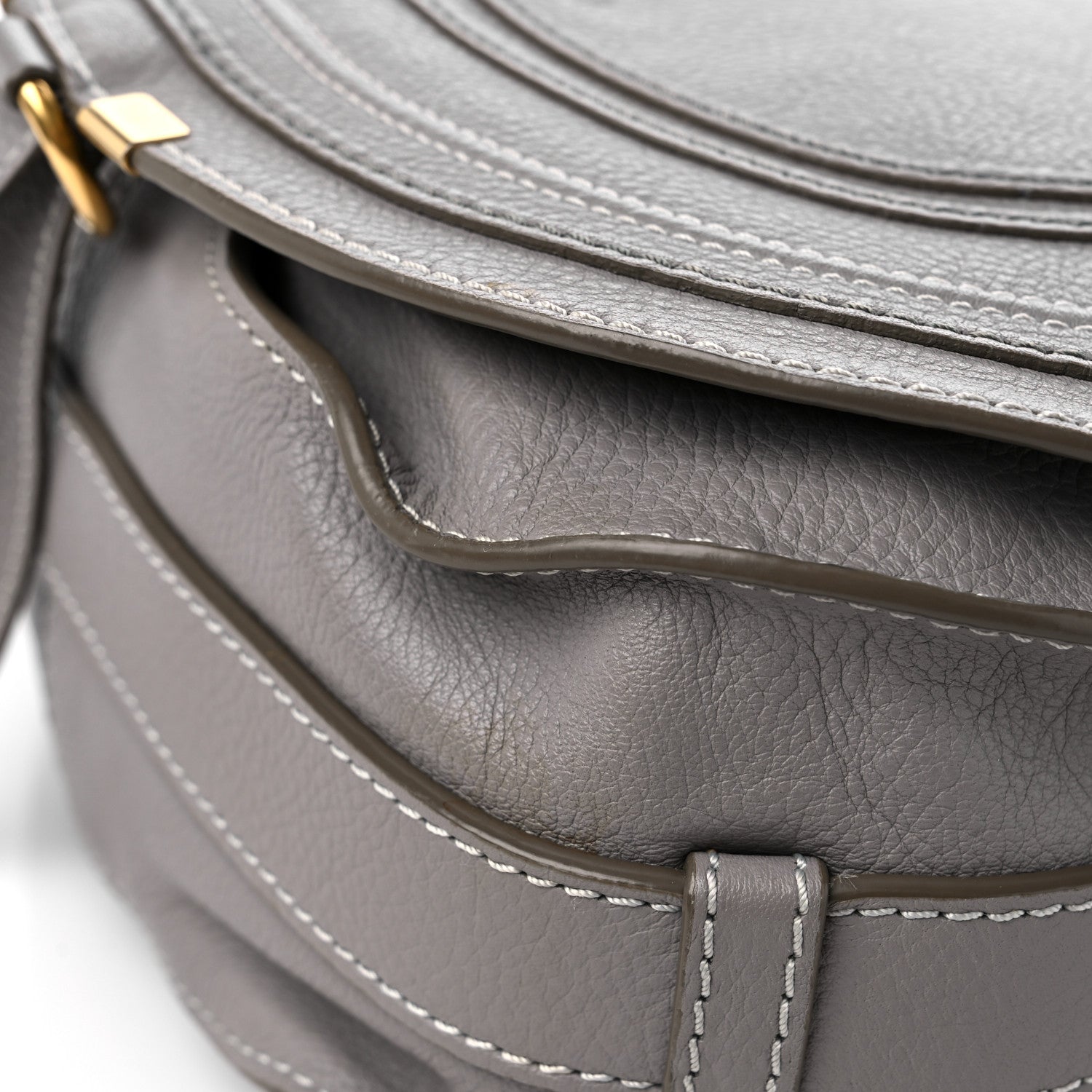 Chloe Calfskin Medium Marcie Round Crossbody Bag Cashmere Grey 8 of 11