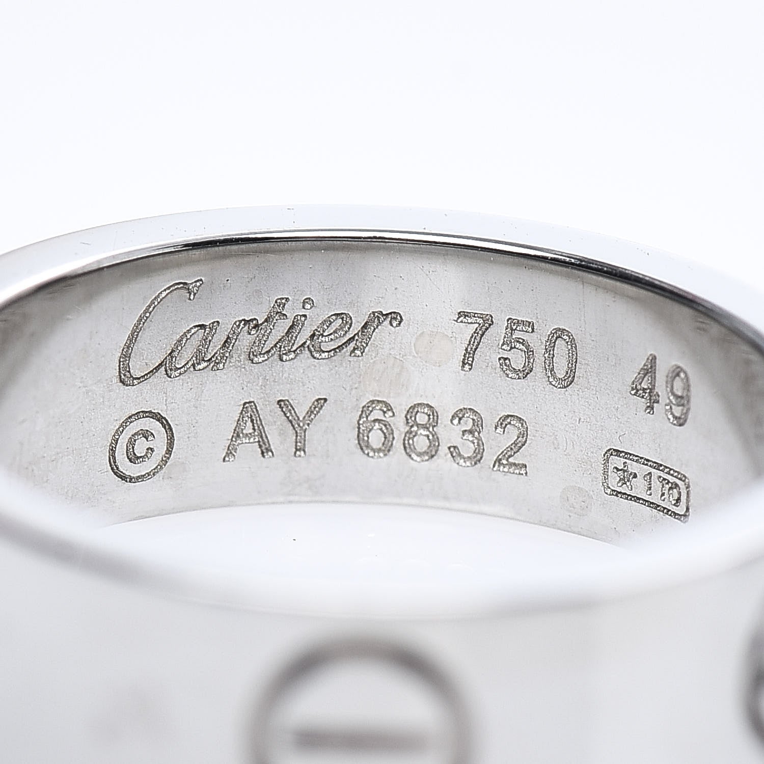Cartier 18K White Gold 5.5mm LOVE Ring 49 4.75 4 of 4