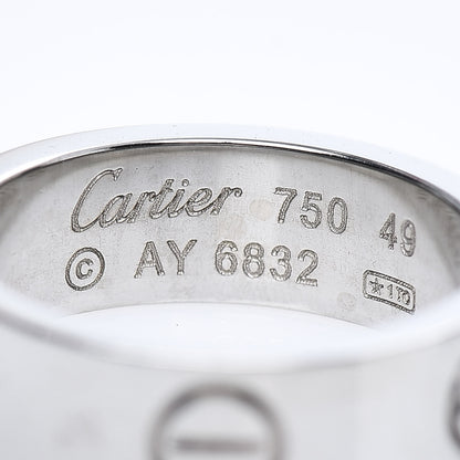 Cartier 18K White Gold 5.5mm LOVE Ring 49 4.75 4 of 4
