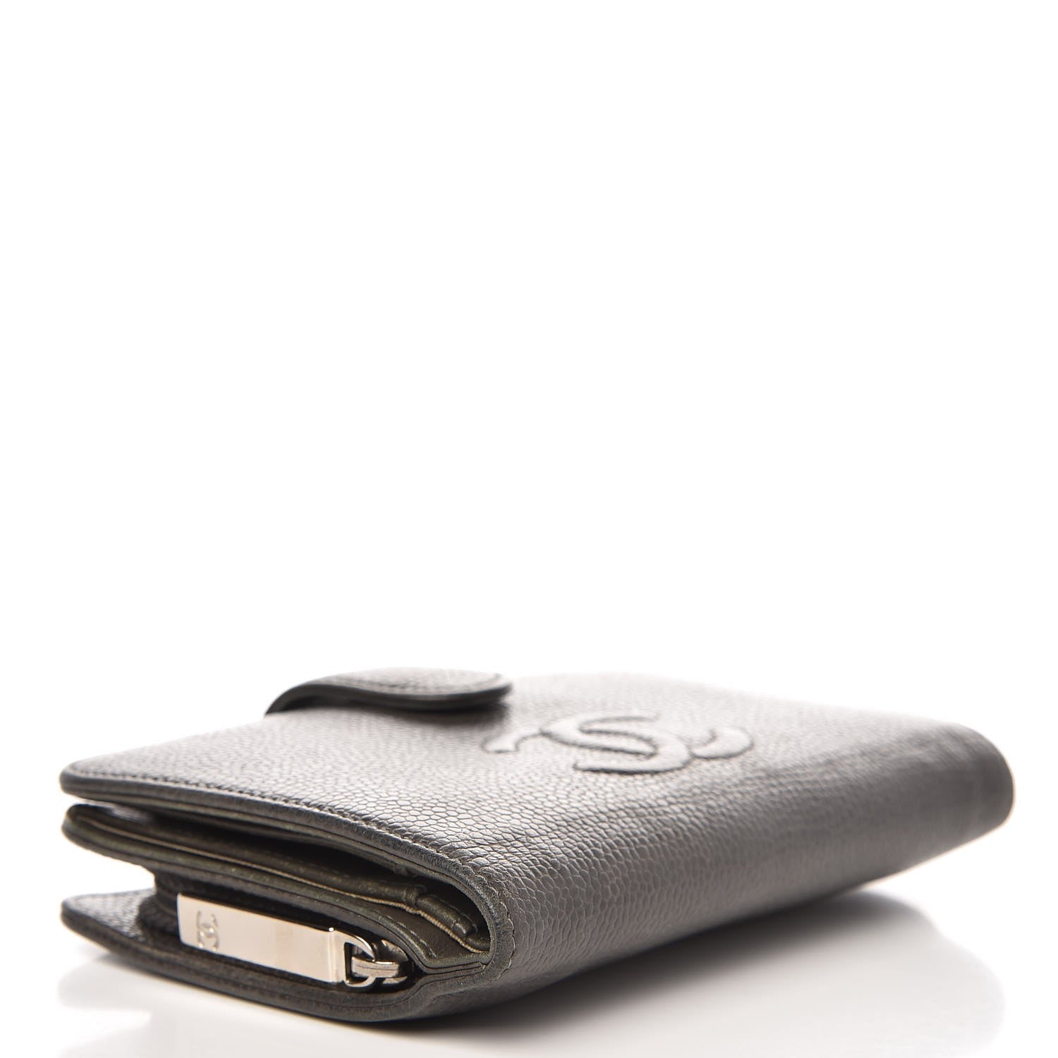 Chanel Caviar Timeless CC Zipped Pocket Wallet Grey 4 of 11