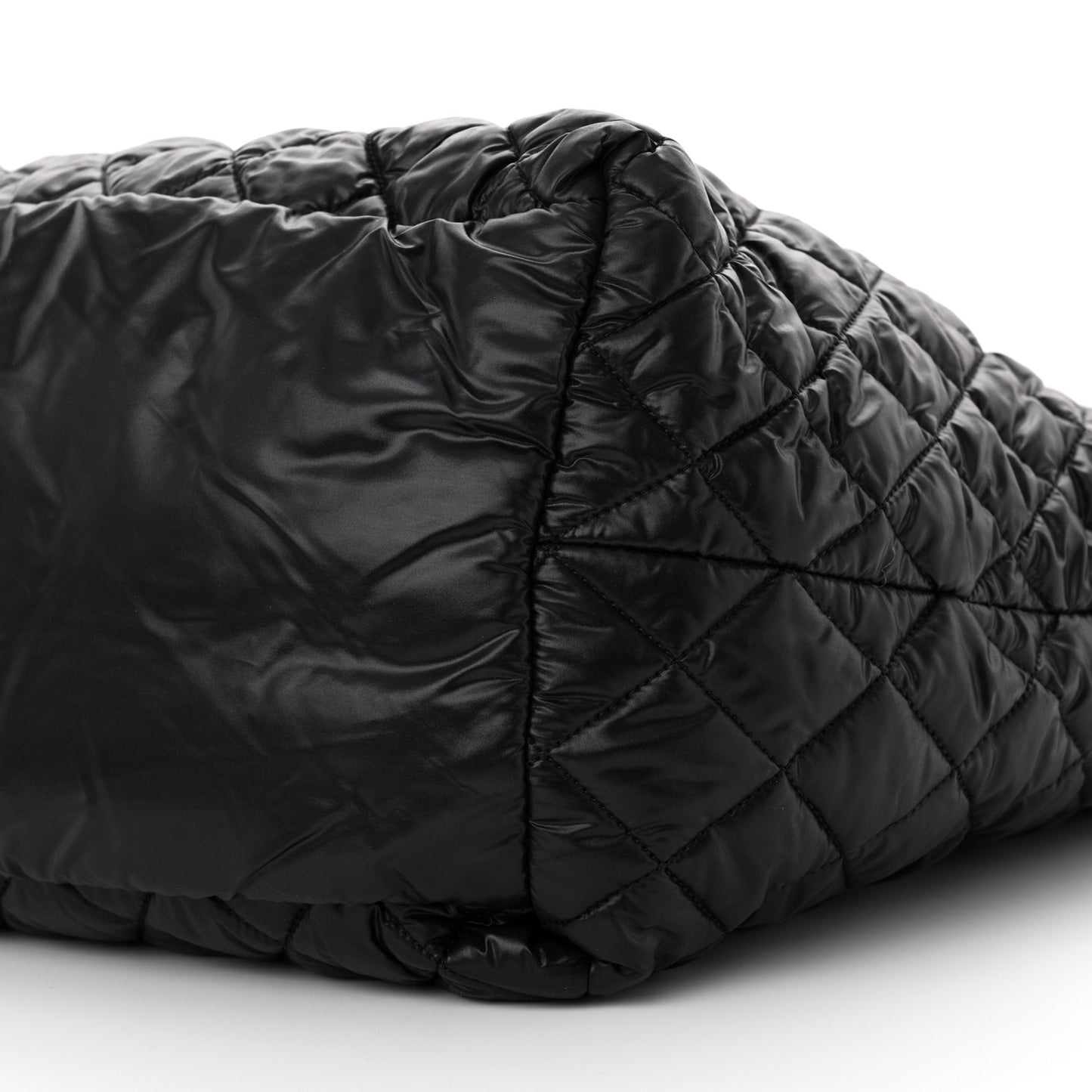 Nylon Quilted Large Coco Cocoon Tote Black
