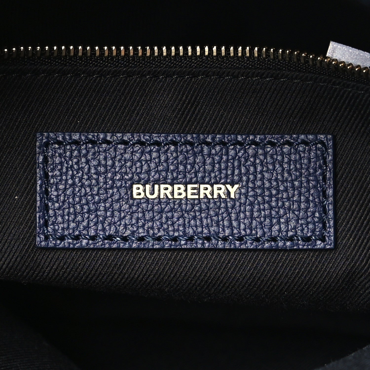Burberry Derby Calfskin Vintage Check Medium Banner Tote Regency Blue 6 of 8