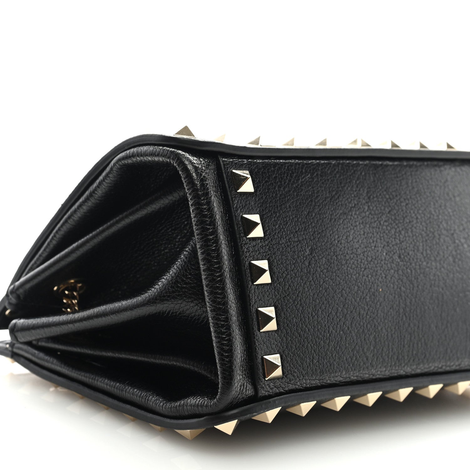 Valentino Garavani Calfskin Rockstud Mini Chain Shoulder Bag Black 4 of 8